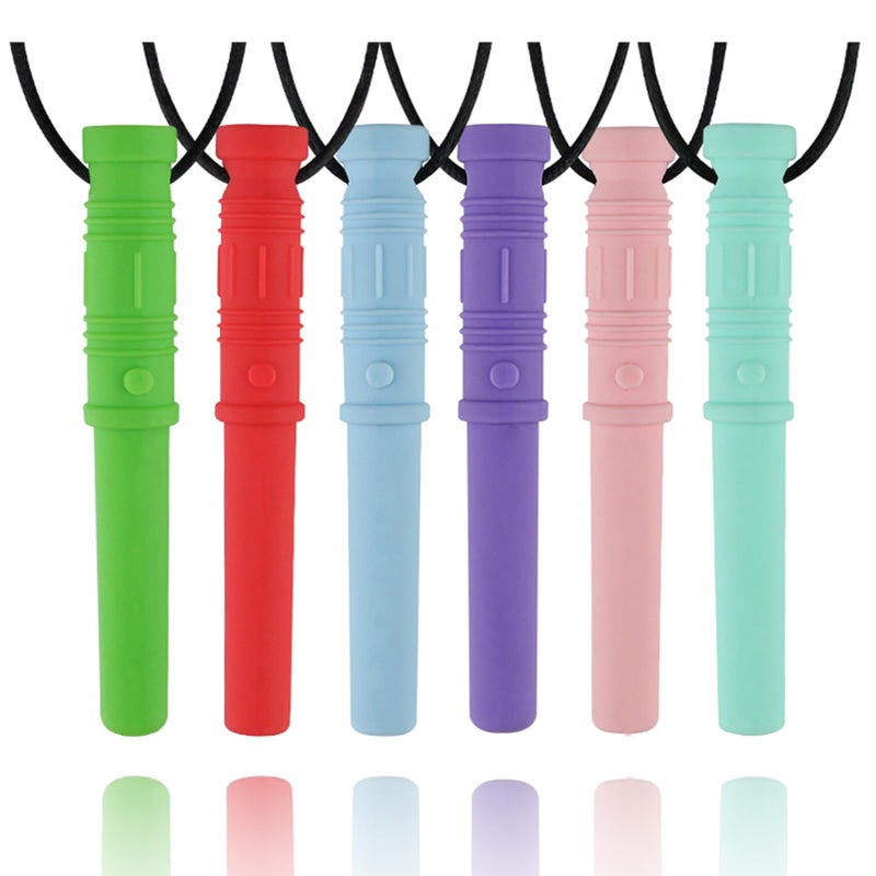 seeway Seeway Sensory Chew Toys for Autistic Children, Silicone Autism Chew Necklace, Oral Motor Teething Toys for Teething, ADHD, Biting or Special Needs (6 Pack)  - Image 1
