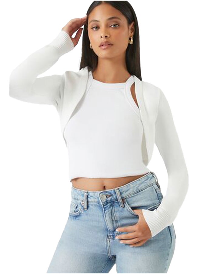 FOREVER 21 - Ribbed Open-Front Shrug Sweater - Image 1