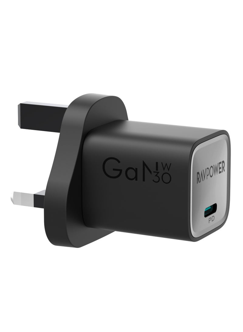 RAVPOWER 30W USB-C Wall Charger - Black - Image 1