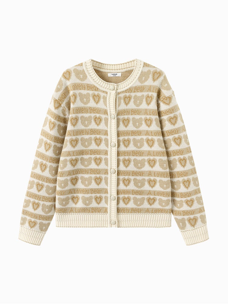 بالابالا كارديغان صوف بطبعات للبنات - Image 1