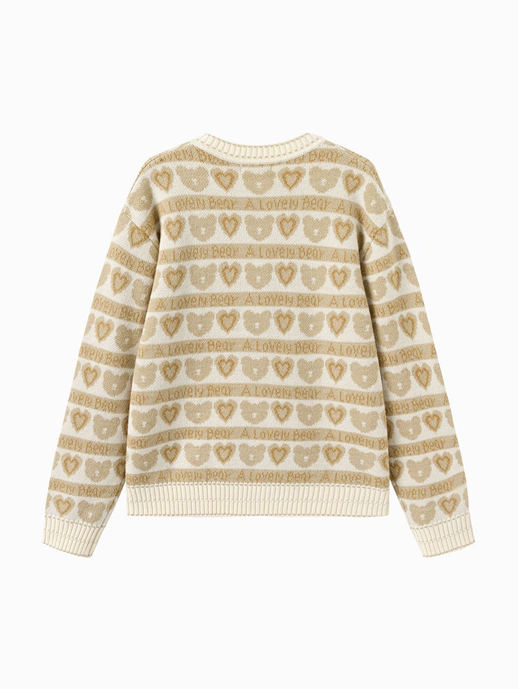 بالابالا كارديغان صوف بطبعات للبنات - Image 2