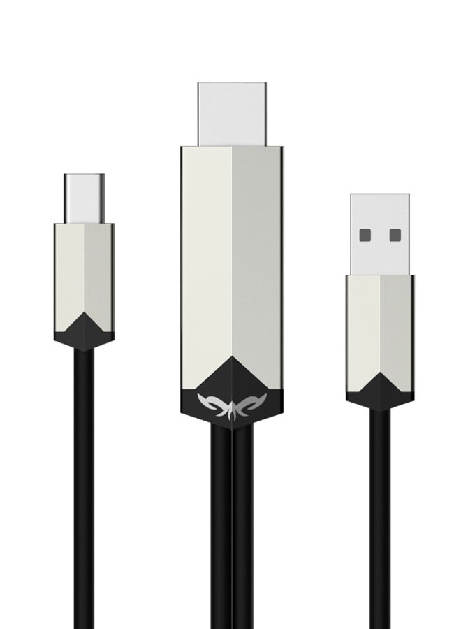 MiraScreen TC02 Type C to HD Video Cable USB C to HDTV Cable UHD 4K Mirroring USB Powered Compatible with MacBook Pro 2020/2019, iPad Pro, MacBook Air 2020, Chromebook Pixel, Samsung S20, Huawei Mate 30 - Image 1