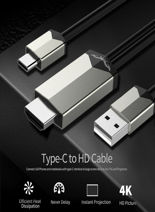 MiraScreen TC02 Type C to HD Video Cable USB C to HDTV Cable UHD 4K Mirroring USB Powered Compatible with MacBook Pro 2020/2019, iPad Pro, MacBook Air 2020, Chromebook Pixel, Samsung S20, Huawei Mate 30 - Image 5