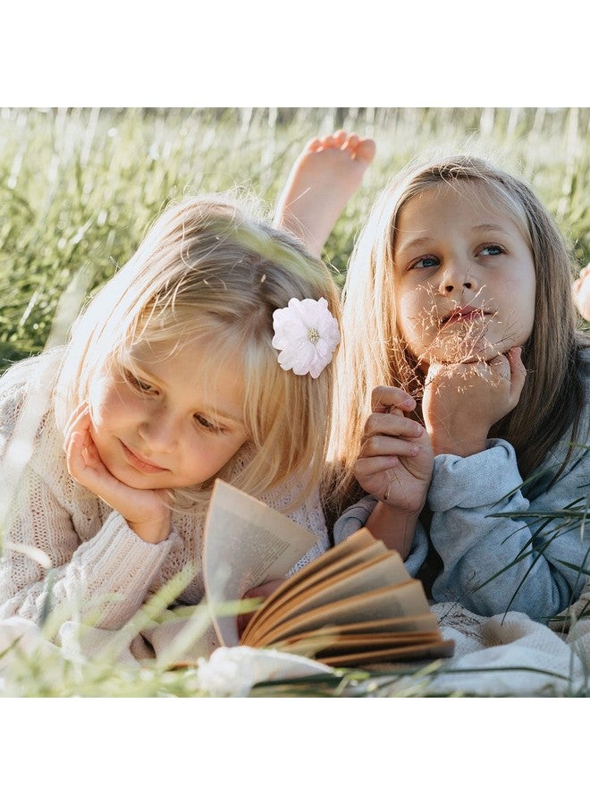 Cinaci 24 Pack Colorful Chiffon Rose Daisy Flower Hair Bows Fully Lined Alligator Hair Clips Handmade Soft Floral Small Hair Barrette Hair Pin Accessories for Baby Girls Newborns Infants Toddlers Kids - Image 3