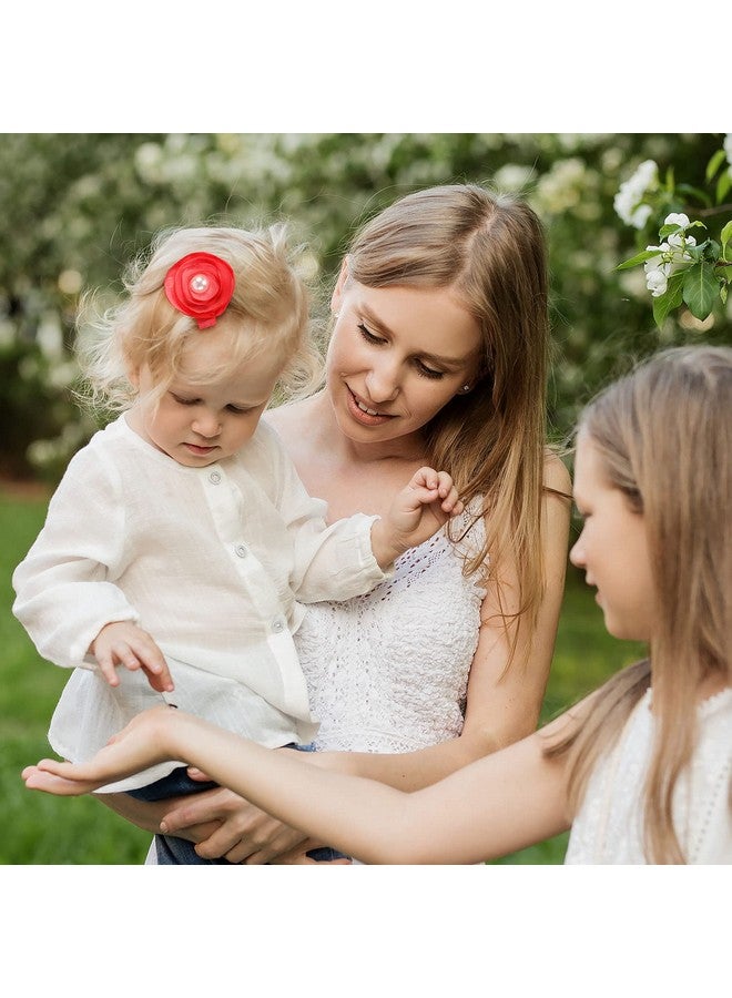 Cinaci 24 Pack Colorful Chiffon Rose Daisy Flower Hair Bows Fully Lined Alligator Hair Clips Handmade Soft Floral Small Hair Barrette Hair Pin Accessories for Baby Girls Newborns Infants Toddlers Kids - Image 5