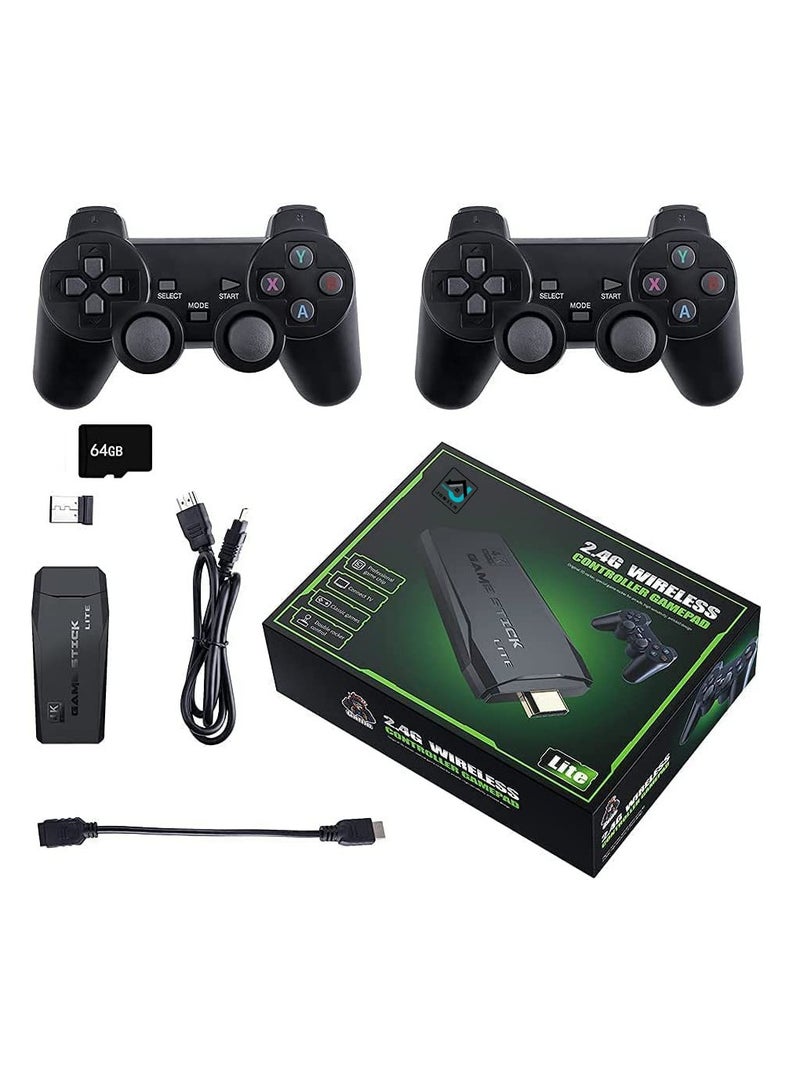 DUSALA Wireless Retro Game Console Plug and Play Video Game Stick Built in 10000+ Games,9 Classic Emulators 4K High Definition HDMI Output for TV with Dual 2.4G Wireless Controllers 64G - Image 1