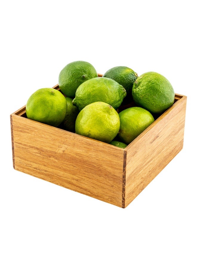 Restaurantware حاوية توابل من الخيزران 6.5 بوصة × 6.5 بوصة × 3.75 بوصة، صندوق توابل عميق - متوسط، مقاوم للكسر، صندوق من الخيزران الطبيعي، لتوابل، بهارات، ومواد إضافية - Image 1