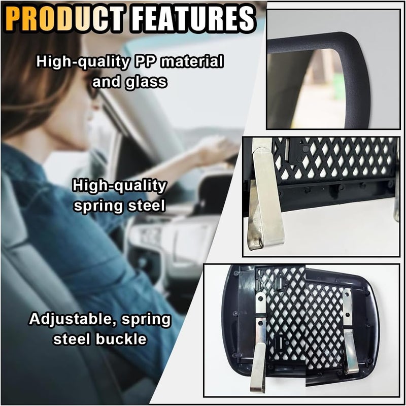 smilfuy Car Sun Visor Vanity Mirror, Universal HD Travel Makeup Mirror, Clip-on Sun-Shading Cosmetic, Deluxe Car Travel Interior for Women & Men, Rear View for Car Truck SUV - Image 3