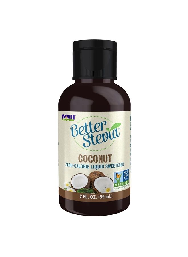 now Foods BetterStevia Coconut Zero-Calorie Liquid Sweetener, Keto Friendly, Suitable for Diabetics, No Erythritol, 2-Ounce  - Image 1