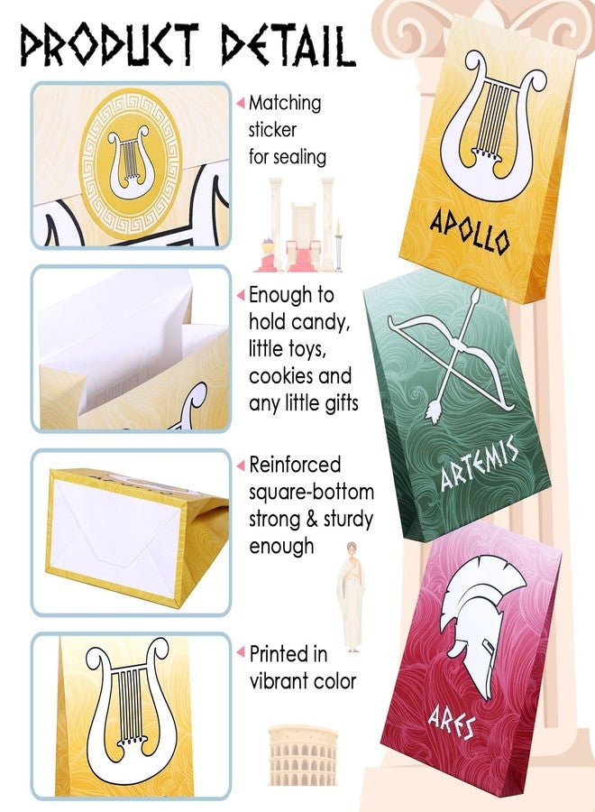 Htabiol Greek Mythology Party Favor Bags, 24pcs Greek Gods Gift Bags, Greek Mythology Gift Bags, Greek Mythology Party Supplies, Fit for Percy Jackson Party, Greek God Party, Greek Mythology Birthday - Image 3