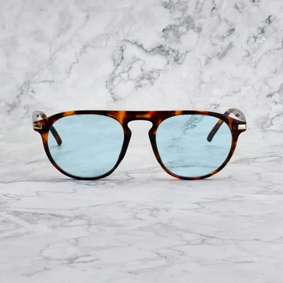 Explicit Poets Explicit Poets Unisex Carter Tortoise-Blue Stylish Sunglasses, 13EP2