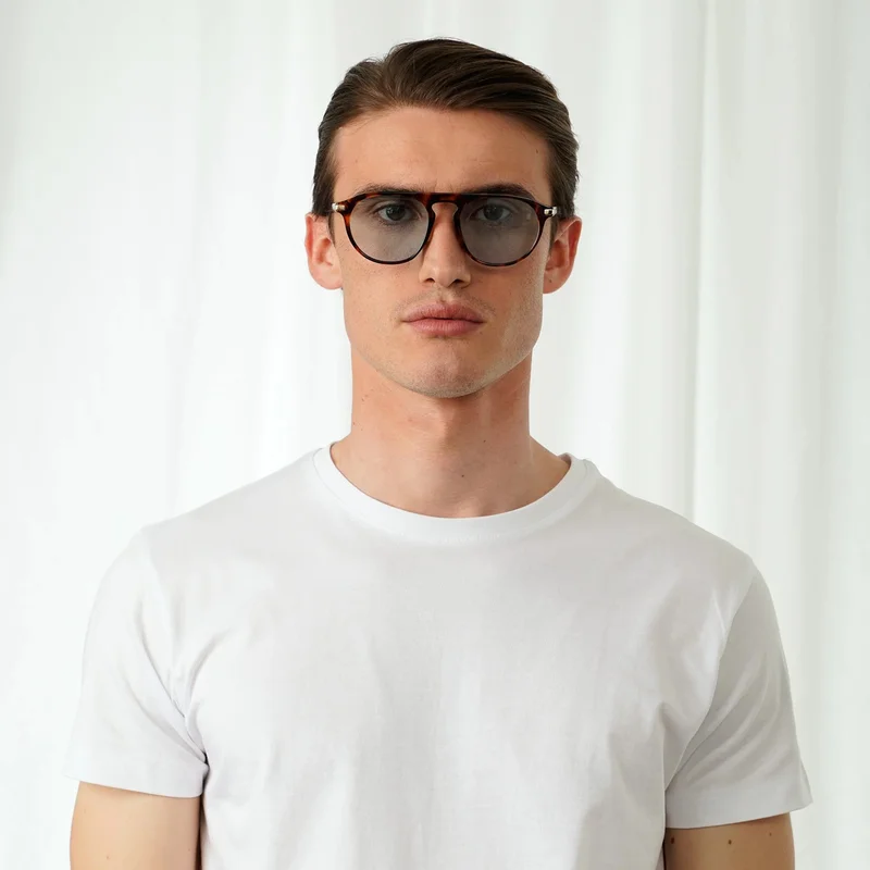 Explicit Poets Explicit Poets Unisex Carter Tortoise-Blue Stylish Sunglasses, 13EP2