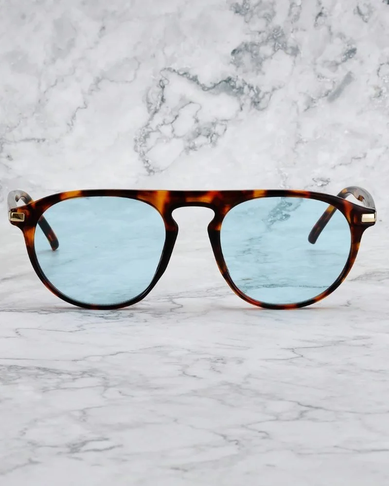 Explicit Poets Explicit Poets Unisex Carter Tortoise-Blue Stylish Sunglasses, 13EP2