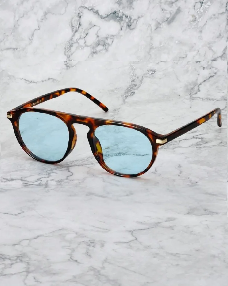 Explicit Poets Explicit Poets Unisex Carter Tortoise-Blue Stylish Sunglasses, 13EP2