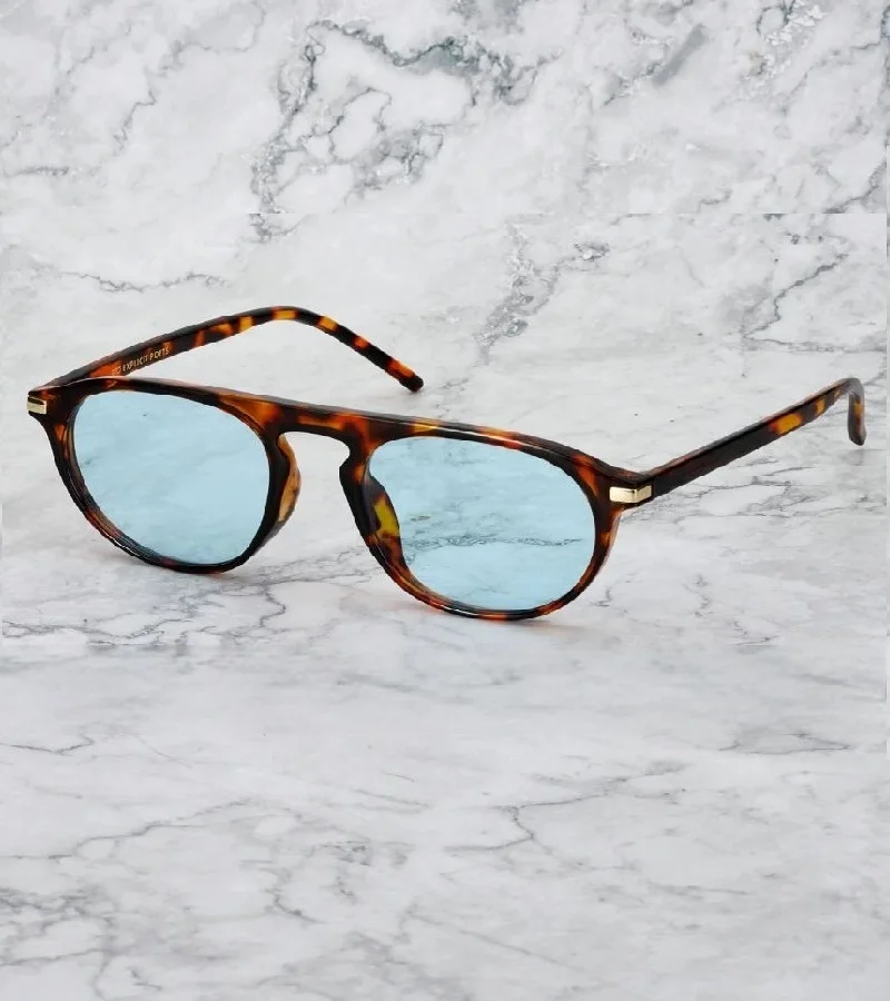 Explicit Poets Explicit Poets Unisex Carter Tortoise-Blue Stylish Sunglasses, 13EP2