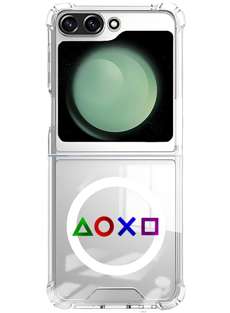 Theodor Magnetic Case for Samsung Galaxy Z Flip 5 Compatible with MagSafe Wireless Charging, Shockproof Phone Bumper Cover Controler button - Image 1