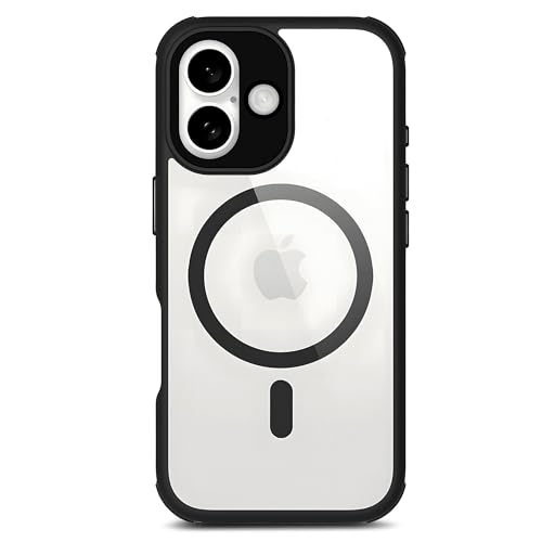 DailyObjects Polycarbonate Case for iPhone 16 Plus Compatible with Mag-Safe Wireless Charging | Black Hybrid Magnetic Armour Slim Shockproof Back Cover - Image 3
