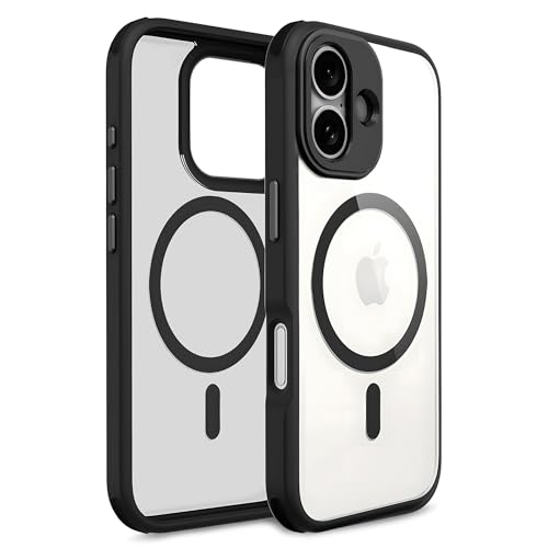 DailyObjects Polycarbonate Case for iPhone 16 Plus Compatible with Mag-Safe Wireless Charging | Black Hybrid Magnetic Armour Slim Shockproof Back Cover - Image 1