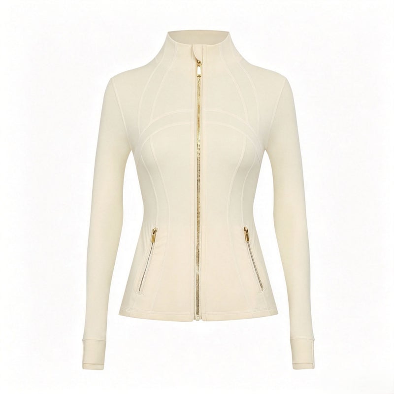 Lululemon Define Jacket: Women Stand Collar Zip Up Workout Jacket, Slim Fit Athletic Yoga Jacket with Thumb Holes & Zipper Pockets for Gym Running Training - Image 1