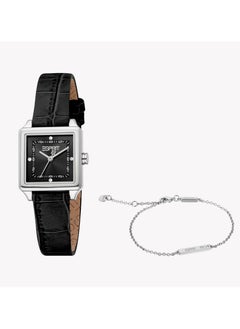 ESPRIT ESPRIT Women's Stainless/Leather, Silver/Black | ES1L511L0015  - Image 1