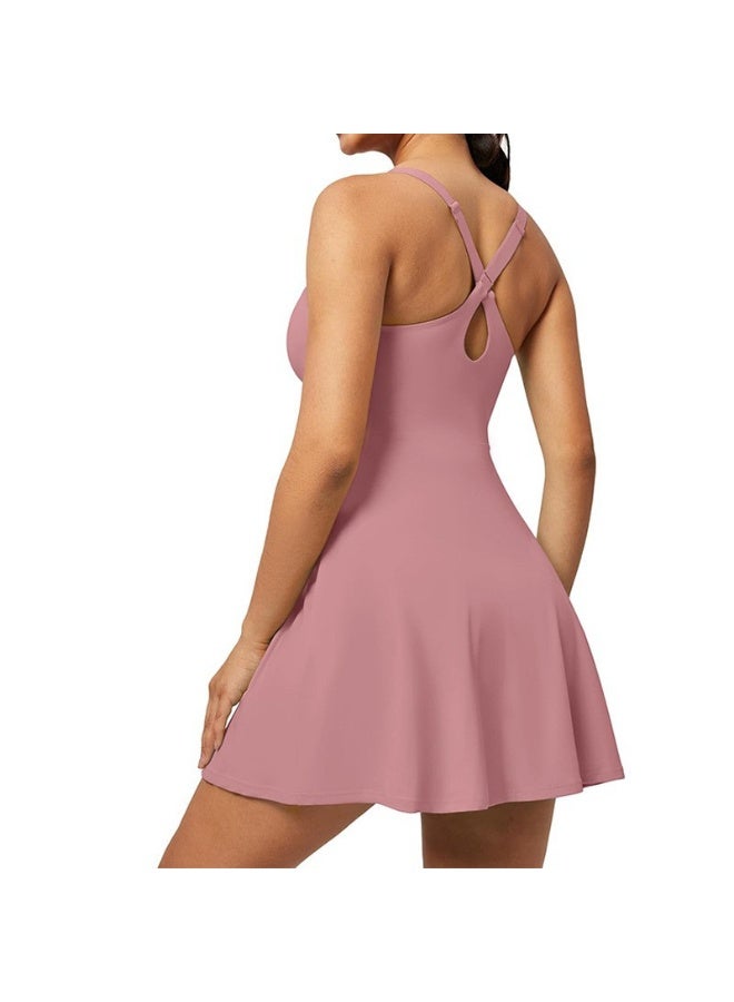 High-end Sports Dress with Chest Pad Outdoor Casual Fitness Running Quick-drying Golf Tennis Dress  - Image 1