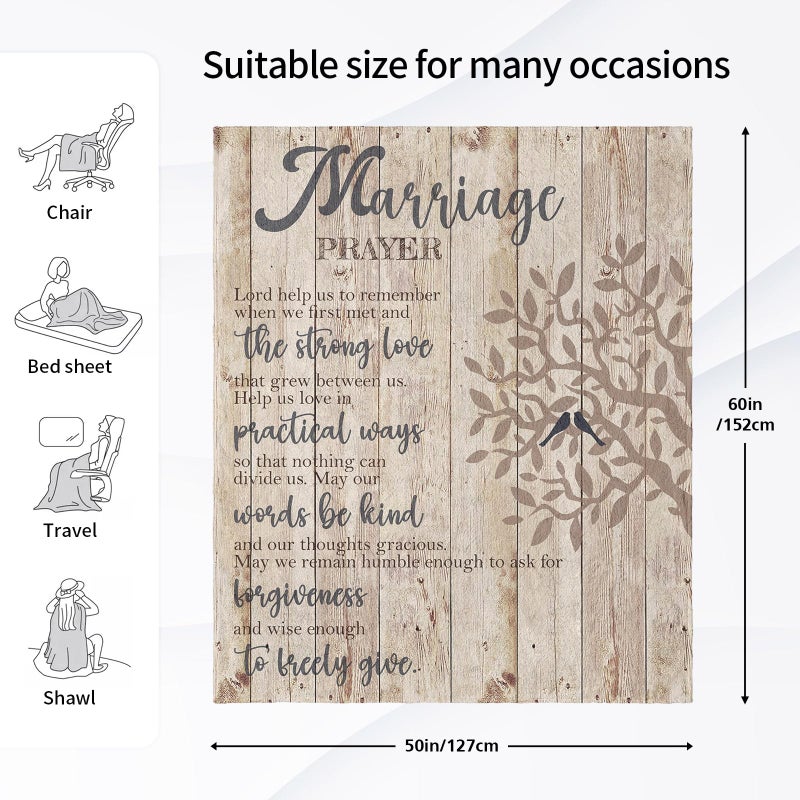 Dfaqehk Wedding Gifts for Couples 2026, Bridal Shower Gift for Bride to Be, Best Bride Gifts for Wedding Day, Unique Newlywed Gifts for Couples, Marriage Prayer Throw Blanket 60 x 50 Inch - Image 5