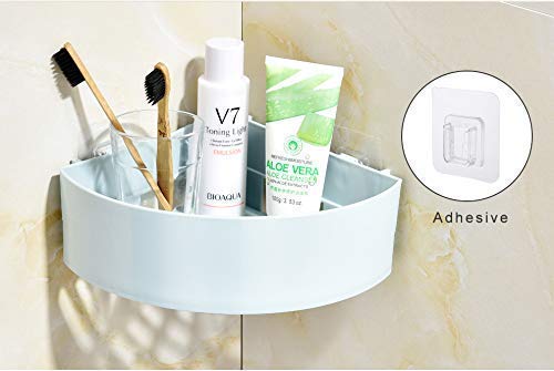 DITCAFOS Plastic Inter Design Bathroom Kitchen Organize Shelf Rack Shower Corner Caddy Basket with Wall Mounted Suction Cup (Multi Color) (1Pcs, Bathroom Triangle Shelves (19.7 x 19 x 6.9 cm)) - Image 5