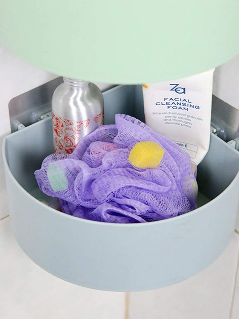 DITCAFOS Plastic Inter Design Bathroom Kitchen Organize Shelf Rack Shower Corner Caddy Basket with Wall Mounted Suction Cup (Multi Color) (1Pcs, Bathroom Triangle Shelves (19.7 x 19 x 6.9 cm)) - Image 4