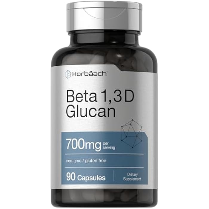 Horbäach Beta Glucan 1 3D 700 mg | 90 Capsules | Beta 1,3, 1,6 D Glucan | Non-GMO, Gluten Free Supplement - Image 1