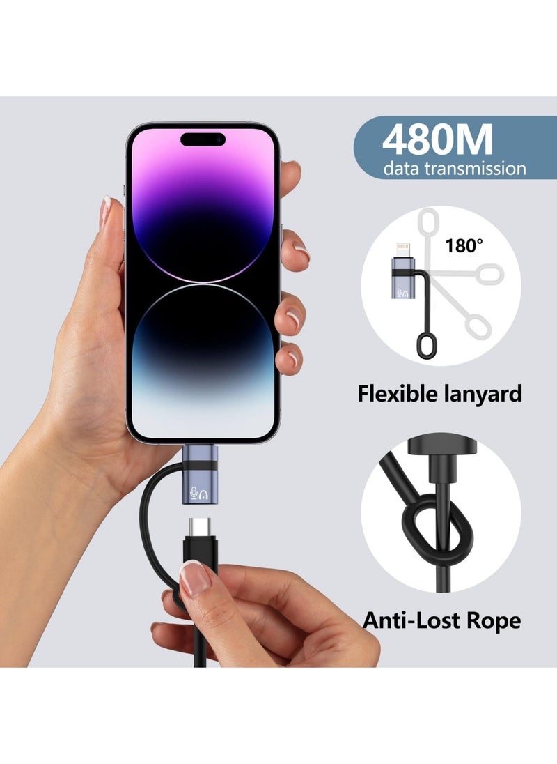CMGTYYD - USB C to Lightning OTG Adapter - Connects Phones, Tablets to USB Flash Drives, Mics, Card Readers, and More | Versatile Accessory for Enhanced Device Functionality - Image 1