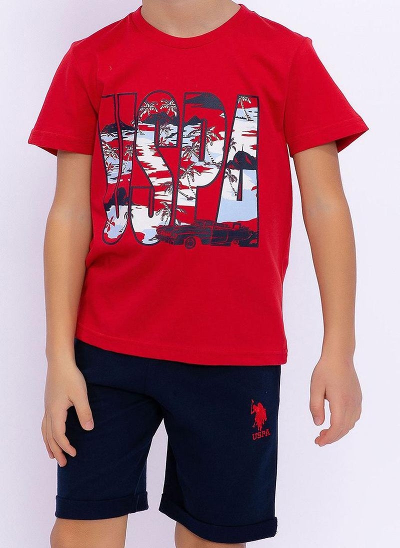 U.S. Polo Assn. U.S. Polo Assn. Boys Red Bermuda Set - Image 3