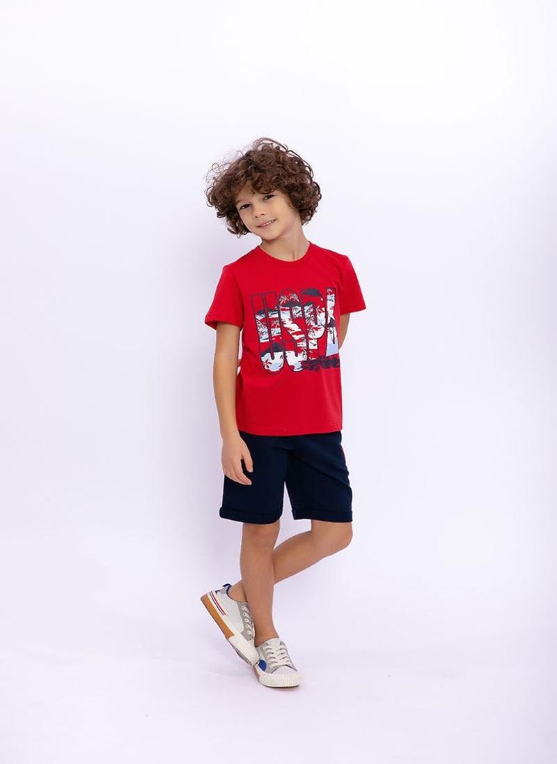 U.S. Polo Assn. U.S. Polo Assn. Boys Red Bermuda Set - Image 4