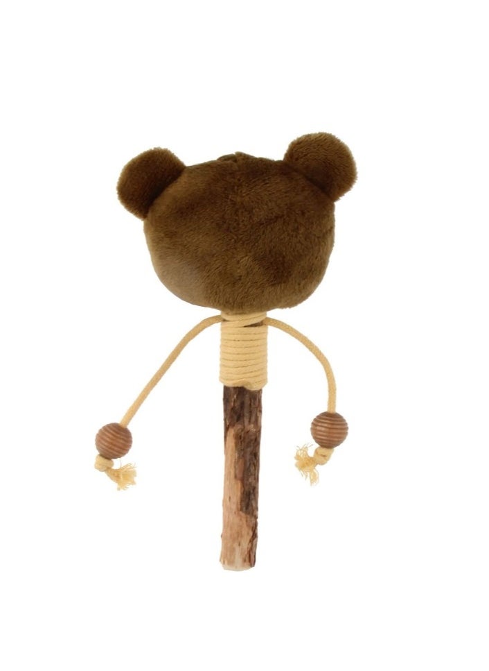 Gigwi Bear Catch & Scratch Eco Line - Interactive Cat Toy with Silvervine Leaves and Stick