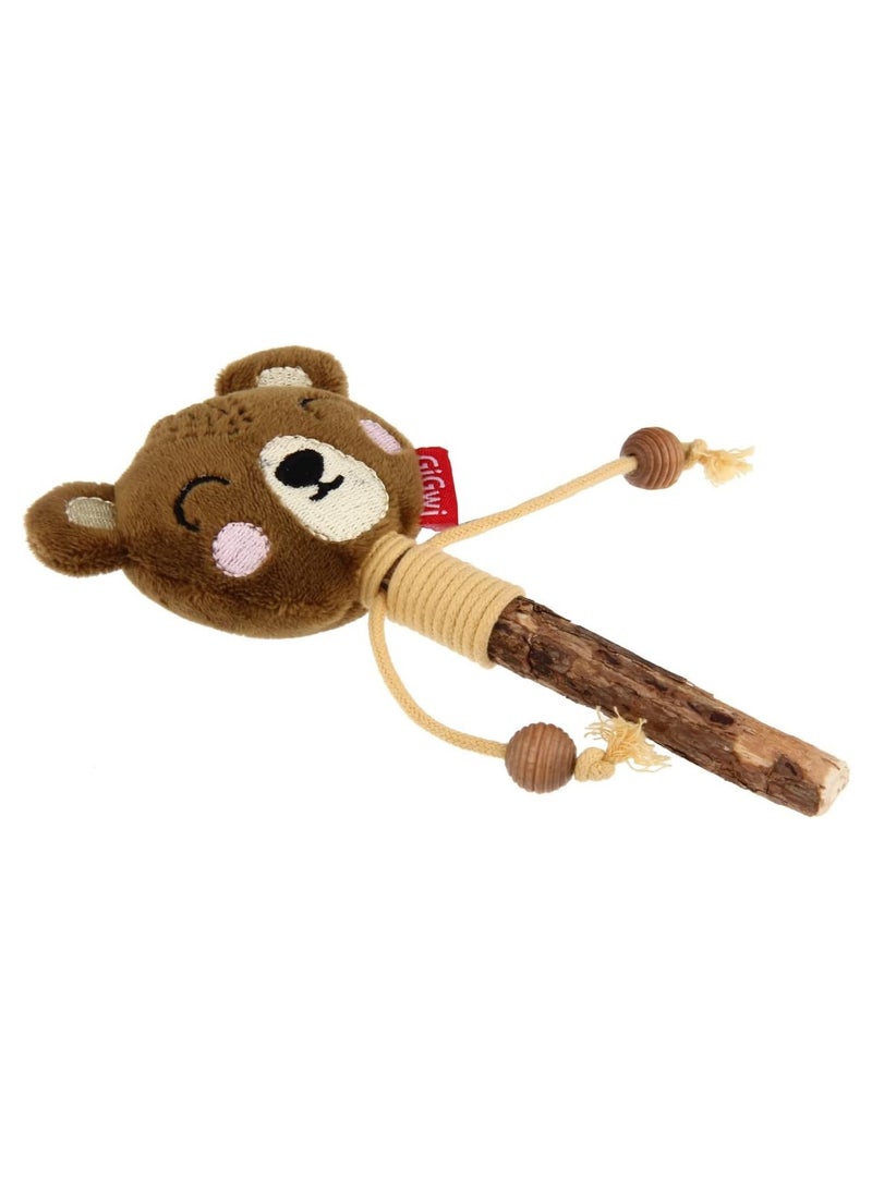 Gigwi Bear Catch & Scratch Eco Line - Interactive Cat Toy with Silvervine Leaves and Stick