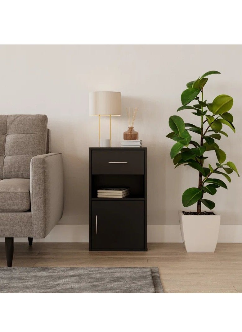 Generic Wooden chest of drawers with 2 shelves, a drawer, and a door, providing versatile storage space. / Chest of drawers / Table / Wooden unit  - Image 1