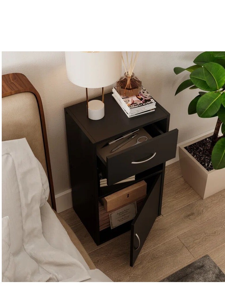 Generic Wooden chest of drawers with 2 shelves, a drawer, and a door, providing versatile storage space. / Chest of drawers / Table / Wooden unit  - Image 2