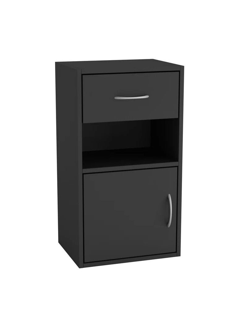 Generic Wooden chest of drawers with 2 shelves, a drawer, and a door, providing versatile storage space. / Chest of drawers / Table / Wooden unit  - Image 3
