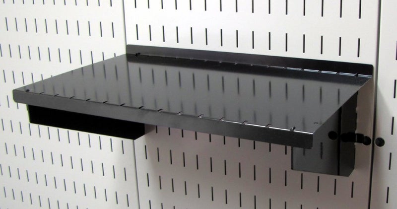 Wall Control Shelf 9in Deep Pegboard Shelf Assembly Only for use Brand Slotted Pegboard - Black - Image 1