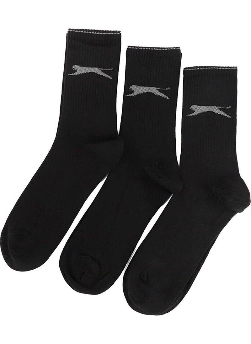 Slazenger Jago Men's Sports Socks 40-44 Black Color 3 Piece Set V3 
