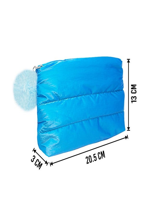 Colorbar Polyester Sheen Casual Pouch Small - Blue - Image 3