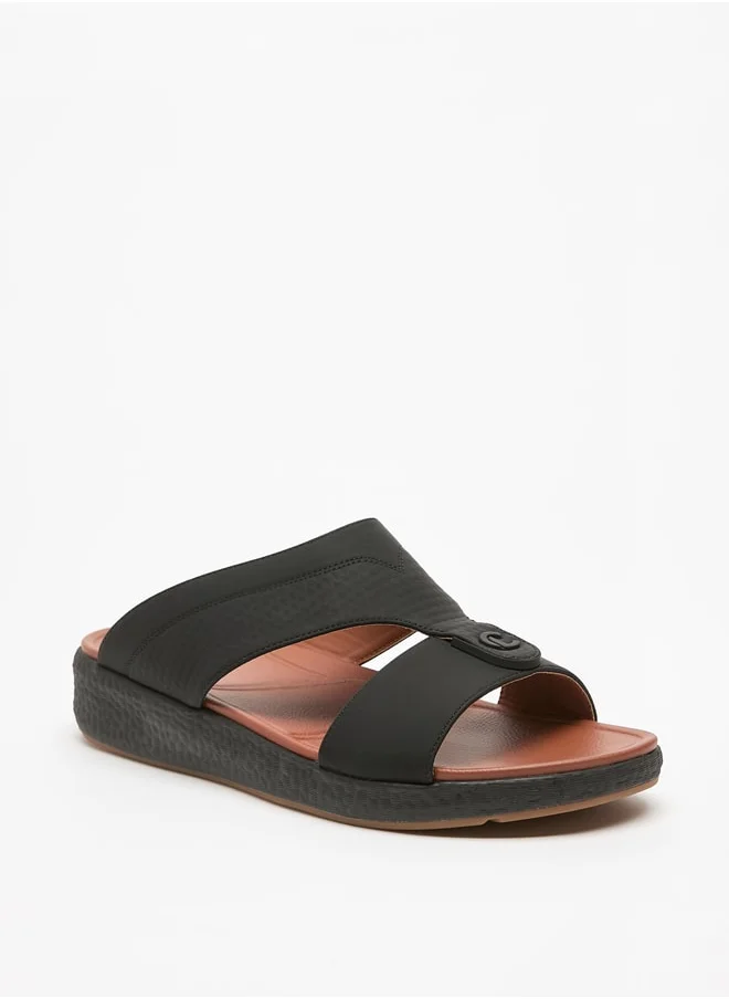 لو كونفورت Men's Textured Slip-On Arabic Sandals
