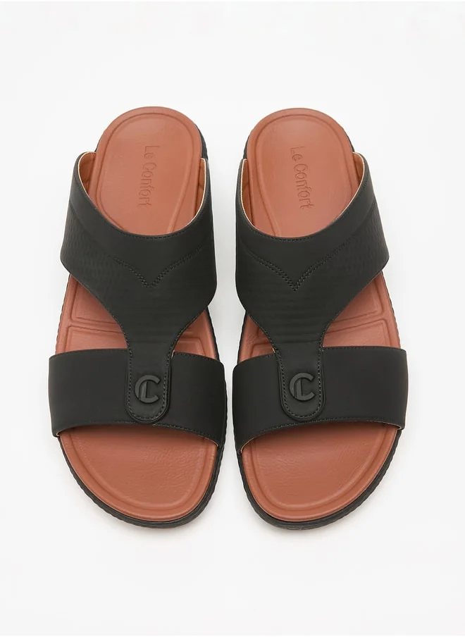 لو كونفورت Men's Textured Slip-On Arabic Sandals