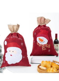 2Pcs Xmas Present Wrapping Bags Jumbo Santa Sack Santas Sack Drawstring Sack Sachet Drawstring Pouch Christmas Party Bags Drawstring Burlap Favor Bags Gift Bags