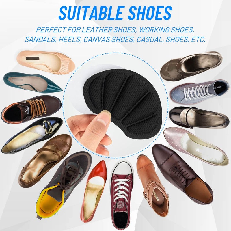 ZHBDMGK Shoe Heel Inserts, 8 Pcs Self-Adhesive Cushion Pads for Back of Heel - Black - Image 5