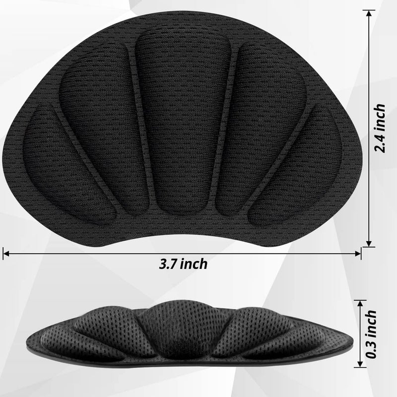ZHBDMGK Shoe Heel Inserts, 8 Pcs Self-Adhesive Cushion Pads for Back of Heel - Black - Image 2