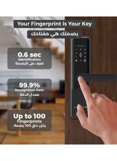 LUMIVE Lumive Guardian G12 Smart Door Lock, Arabic Language Support, KSA version Mortise 4585, App Control, Suitable for Outdoors, Fingerprint Entry, Passwords, Deadbolt, Keys, 5 RFID Cards. Works with Alexa (TTLock App - Bluetooth)  - Image 2