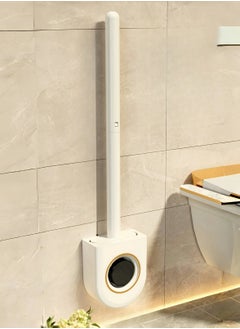 Toilet Brush,Silicone Toilet Brush Wall-Mounted Toilet Brush with Aromatherapy Tablets Silicone Toilet Brushes and Holders Toilet Scrubber with Silicone Bristles