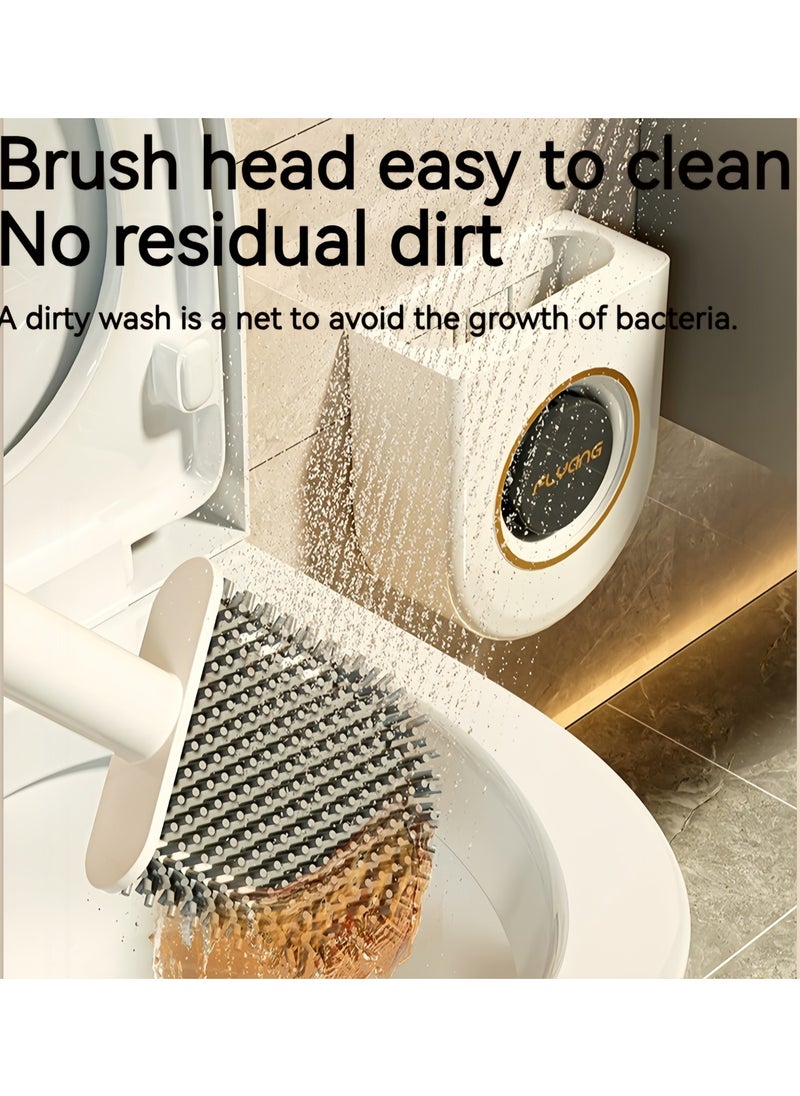 DRAVEN - GG - Toilet Brush,Silicone Toilet Brush Wall-Mounted Toilet Brush with Aromatherapy Tablets Silicone Toilet Brushes and Holders Toilet Scrubber with Silicone Bristles - Image 1