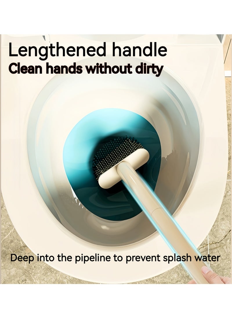 DRAVEN - GG - Toilet Brush,Silicone Toilet Brush Wall-Mounted Toilet Brush with Aromatherapy Tablets Silicone Toilet Brushes and Holders Toilet Scrubber with Silicone Bristles - Image 1