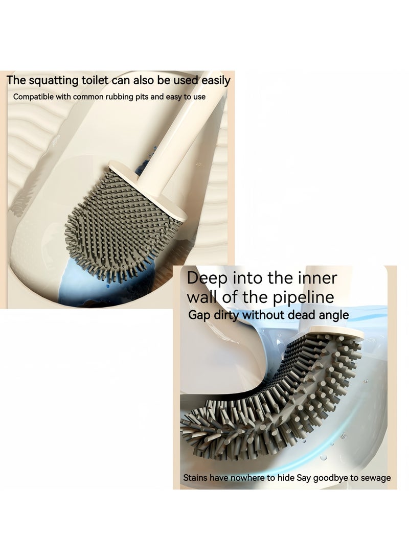DRAVEN - GG - Toilet Brush,Silicone Toilet Brush Wall-Mounted Toilet Brush with Aromatherapy Tablets Silicone Toilet Brushes and Holders Toilet Scrubber with Silicone Bristles - Image 1